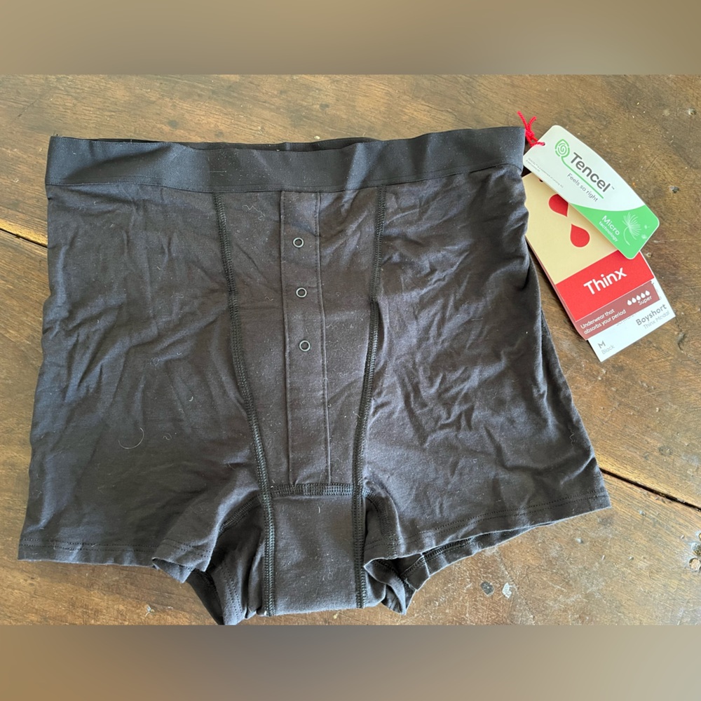 Thinx brand Black boy Shorts period underwater